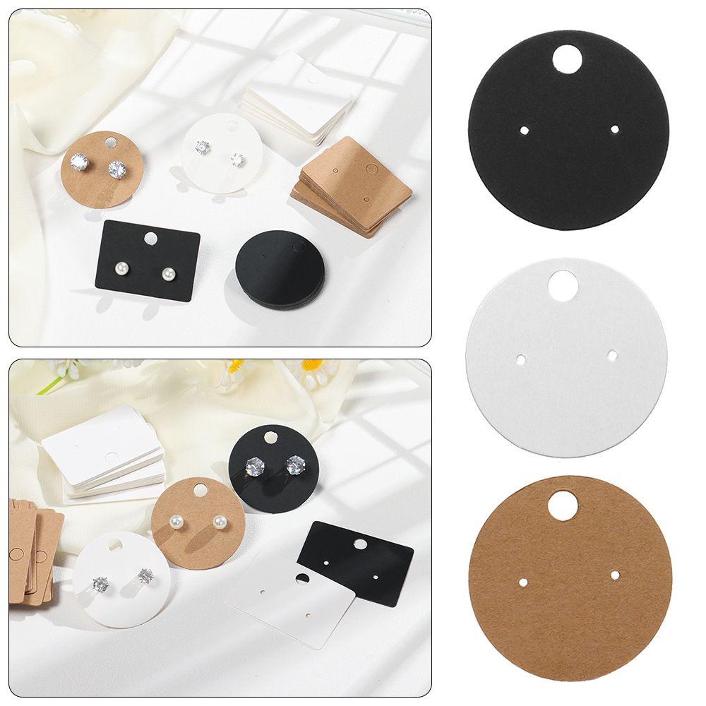 TOP 100pcs Kartu Display Anting Putih Kosong Display Anting Persegi Diameter 4.5cm