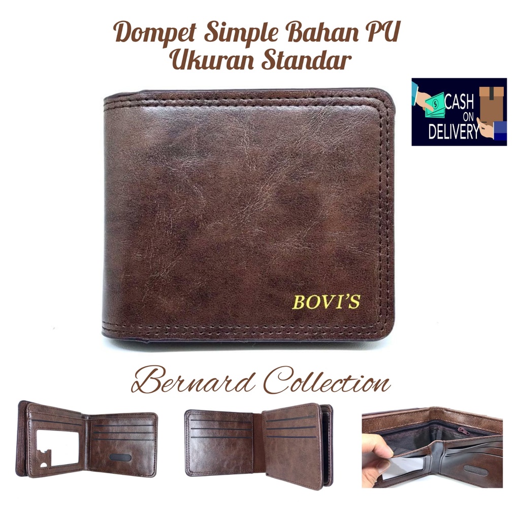 Dompet Pria Dompet Laki2 Dompet Simple Dan Polos Ukuran Standar Bahan PU Leather Kualitas Bagus