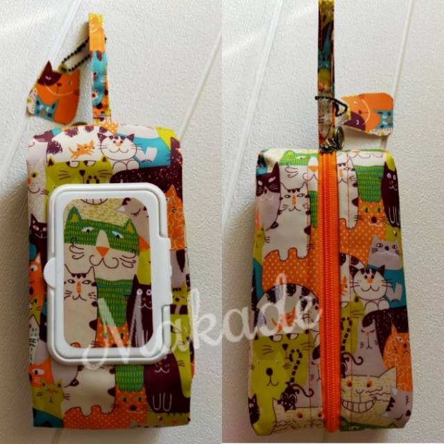 Tempat Tisu 2in1 cover Tisu Basah dan Kering / Tisu Travel / Pouch tissue