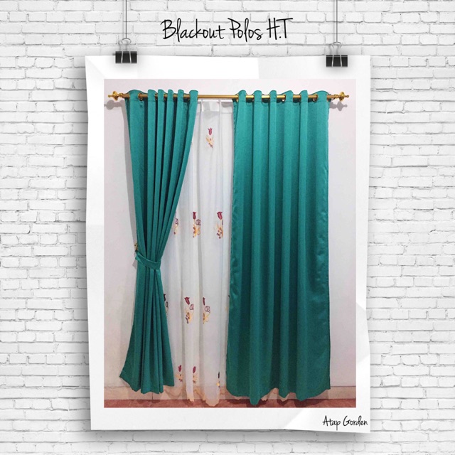  Gorden  Minimalis Blackout Polos Hijau  Tosca Gordyn Curtain