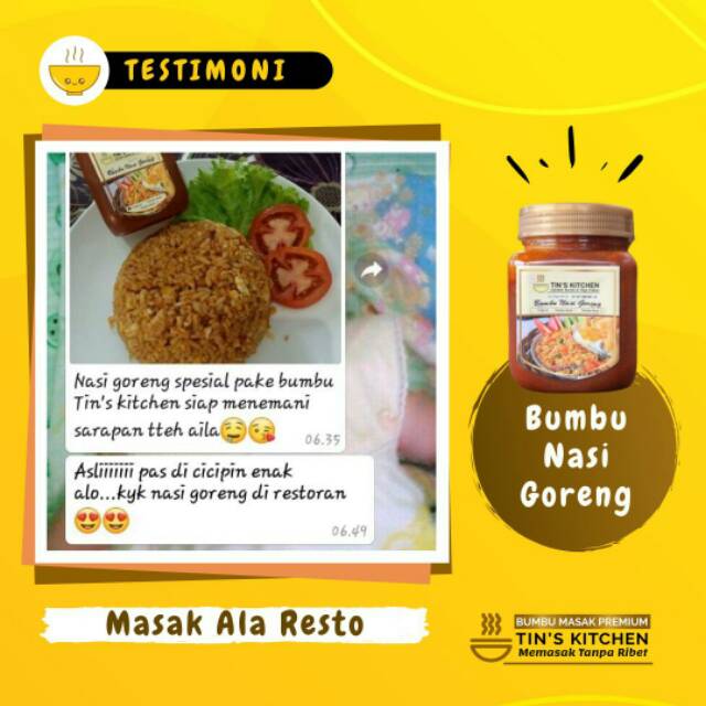 

Bumbu Nasi Goreng Pedas TIN'S KITCHEN Bumbu Masak Instan Premium Praktis Enak Sehat Tanpa Pengawet Cita Rasa Resto 220gr