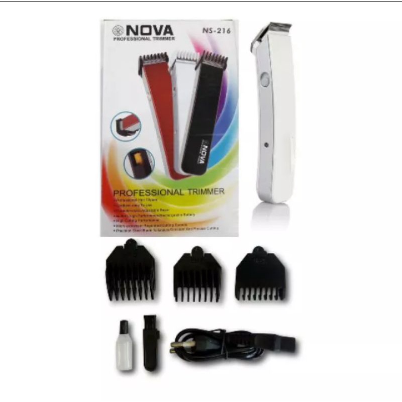 Alat cukur rambut Nova NS-216 Shaver clipper Mesin cukur kumis dan rambut bisa di cas