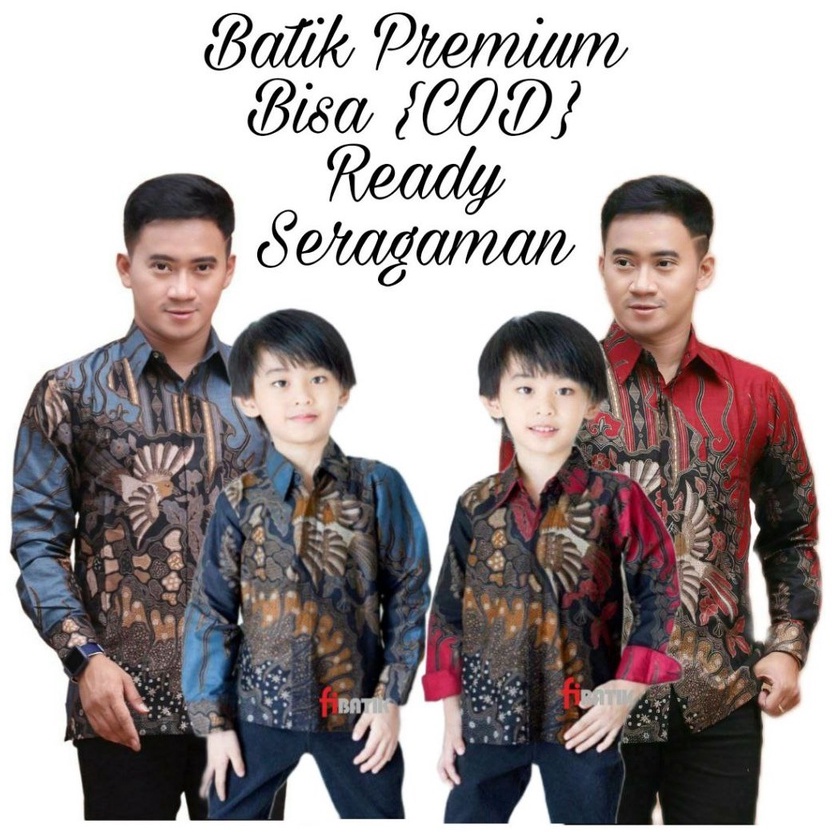 TERBARU Couple sweet || couple batik ayah dan anak cowok BATIK MERAH Batik Hitam Batik Hijau