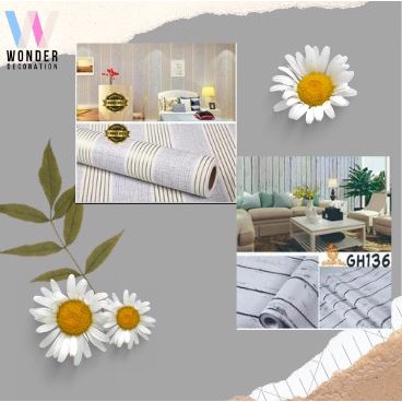 Wallpaper Dinding 3D Motif Salur Garis Vintage Aesthetic Termurah Wallpaper Dinding Best Seller -Wonderdekorasi