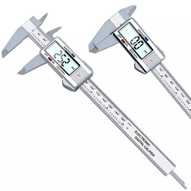 Digital Vernier Calipers150mm 6 Inch LCD Elektronik Serat Karbon Gauge Tinggi Alat Ukur Micrometer