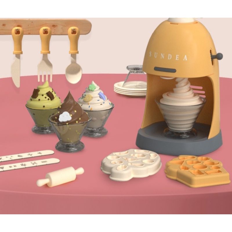 MAINAN CETAK ES KRIM LILIN DOH PLUS AKSESORIS - KADO ANAK ULTAH KREATIF