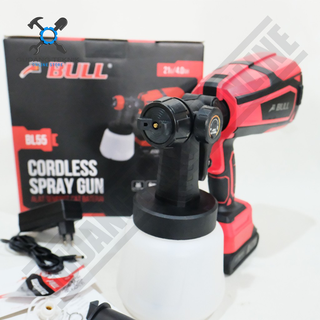 BULL BL55 / Cordless Spray Gun Bull - Mesin Cat Semprot Baterai Bull BL 55