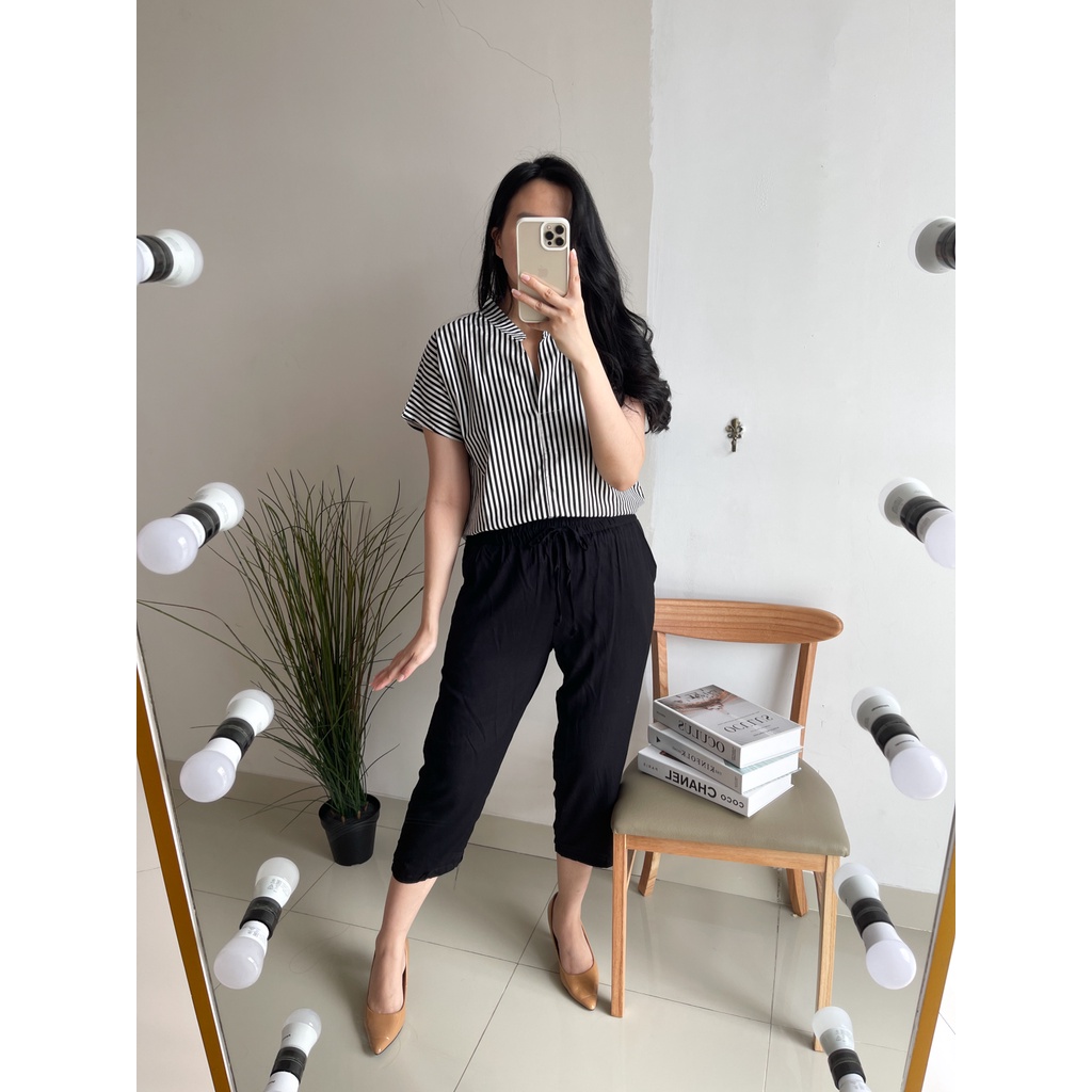 Luvanichouse - Montreal Topbottom Set-BlackVstripe