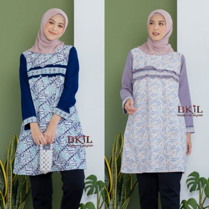 Tunik Batik Wanita Modern Atasan Batik Kerja Kantor Wanita Motif Colet