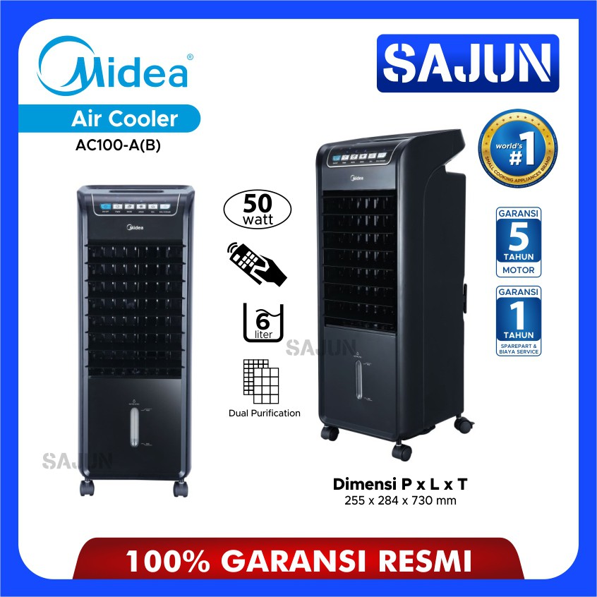 Midea Air Cooler AC-100 A (B) 6 Liter Hitam