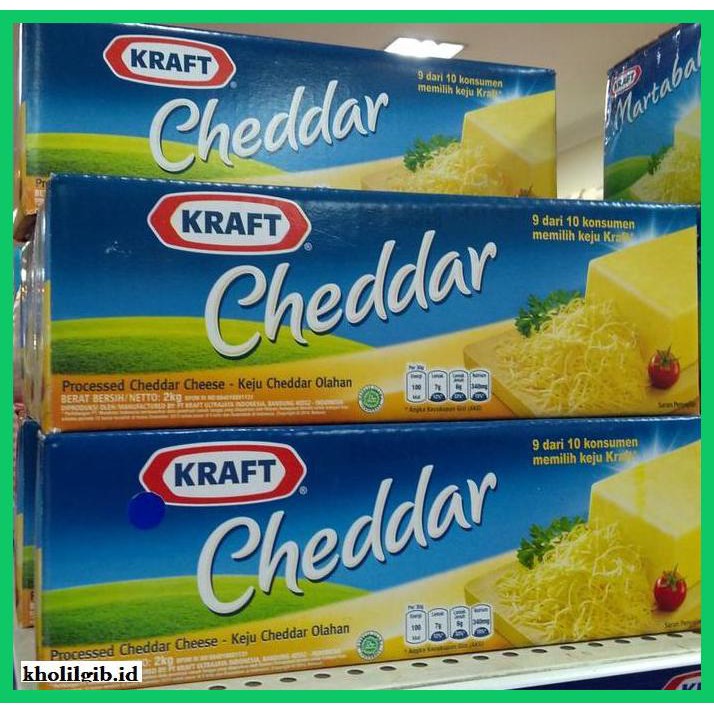 

Ujekujek- Keju Cheese Cheddar Kraft Processed Cheddar Cheese 2Kg -Original.