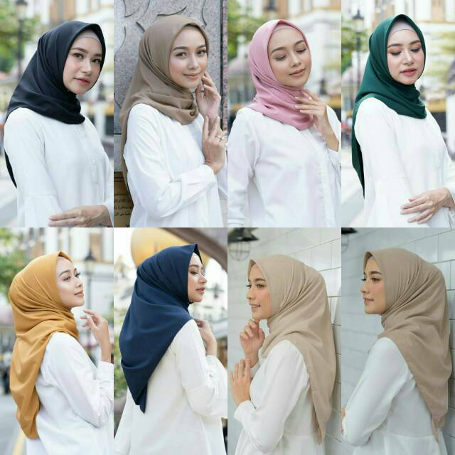 Ultrafine Satin by Heaven Lights Kerudung Jilbab Hijab Segiempat Square Scarf Segi Empat Voal Polos