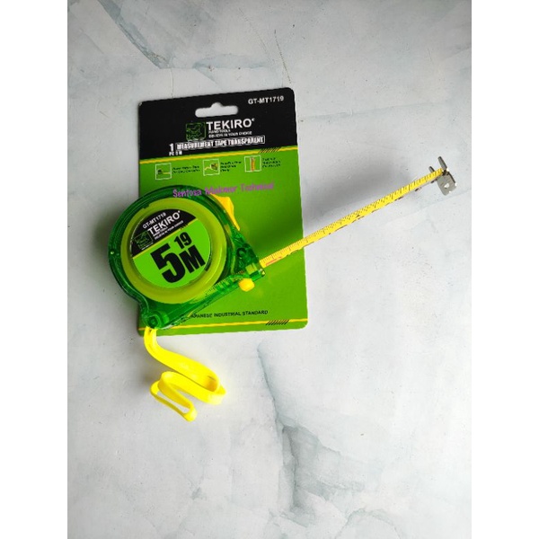 TEKIRO 5M x 19MM Meteran Roll Rol Besi Transparan Measuring Tape 5 M