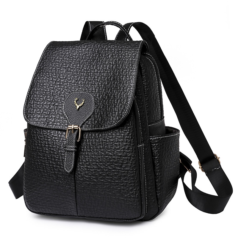 TAS RANSEL WANITA KULIT PREMIUM HITAM BRASSY GENDONG PUNGGUNG BACKPACK CEWEK KOREA TA538B5 SEKOLAH BRANDED KULIAH KERJA BATAM REMAJA KEKINIAN PREMIUM MURAH SIMPLE