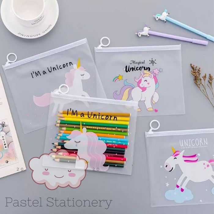 

Map Zipper - Dreamy Unicorn Plastic Zipper Pouch