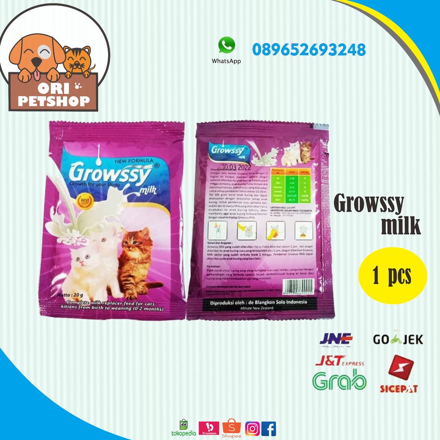 (1 sachet 20g) susu kucing susu baby &amp; mom susu growssy cat milk 20g