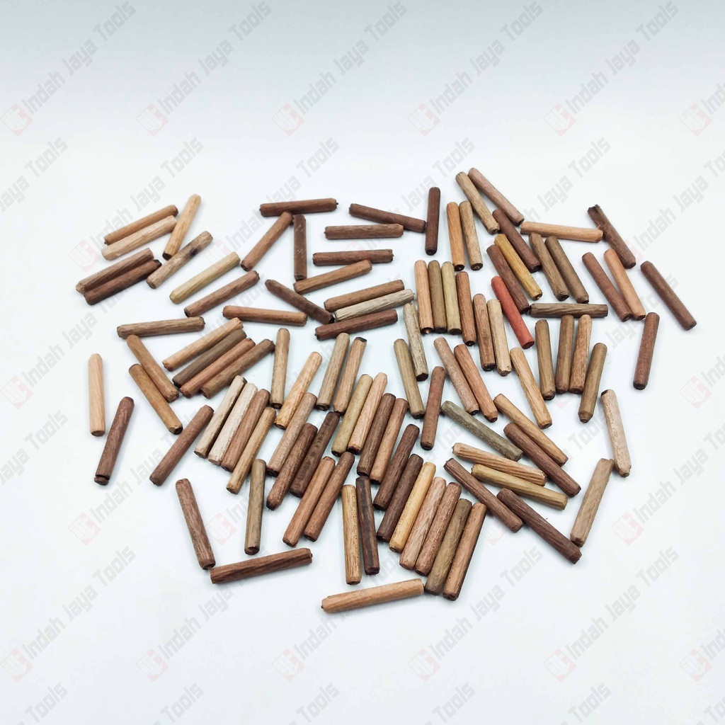 DOWEL Kayu Ulir 8 x 50 MM 100 Pcs Pen Sambungan Stik Kayu Bulat