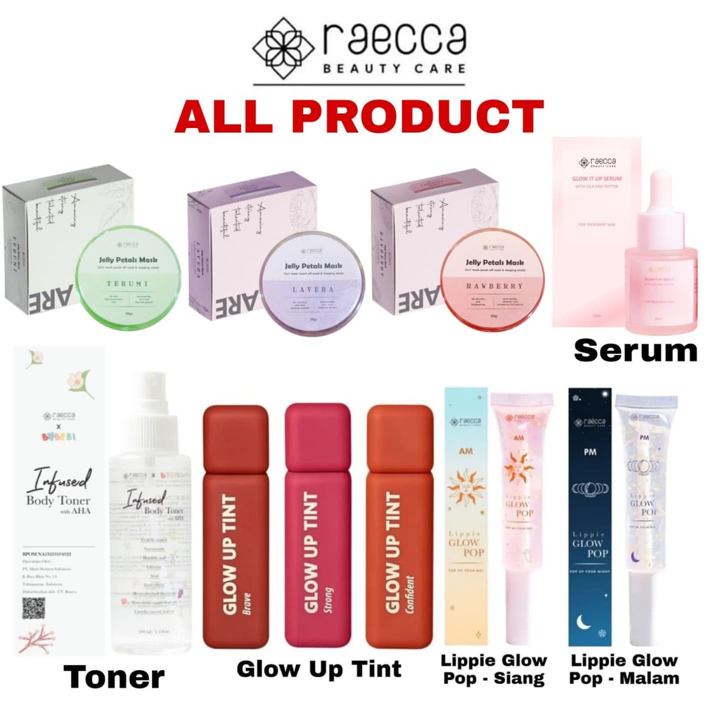 Jual RAECCA Glow Up Tint & Lippie Serum AM PM Vitamin Petal Mask Toner ...