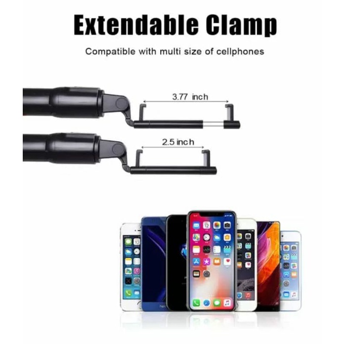 Tripod Tongsis Selfie Stick K07 Lipat Remote Control 3 IN 1