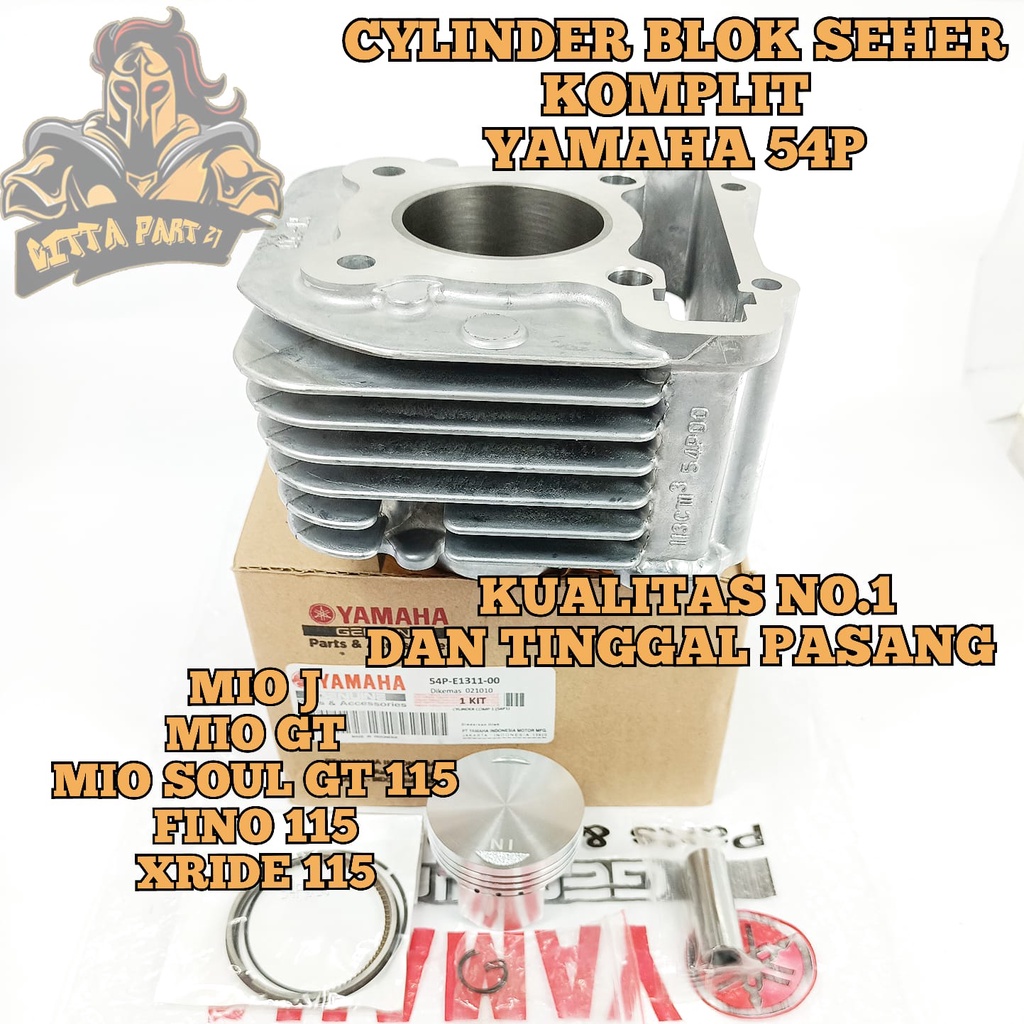 CYLINDER BLOK SEHER PISTON RING KOMPLIT YAMAHA 54P KUALITAS ASLI ORIGINAL YAMAHA YGP  PRESISI TINGGAL PASANG BAHAN BERKUALITAS DAN DIJAMIN AWET MIO J MIO GT MIO SOUL GT 115 FINO FI 115 X RIDE 115 XRIDE