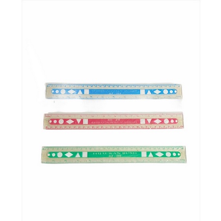 ( Ecer ) PENGGARIS PLASTIK TRANSPARANT - GARISAN BENING POLOS / KARAKTER / PLASTIC RULER NETRAL BENING PANJANG 15 cm / 20 CM/ 30 CM