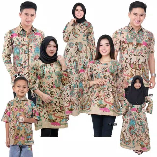 Couple Dress Gamis Batik Pekalongan Motif Merak Papua