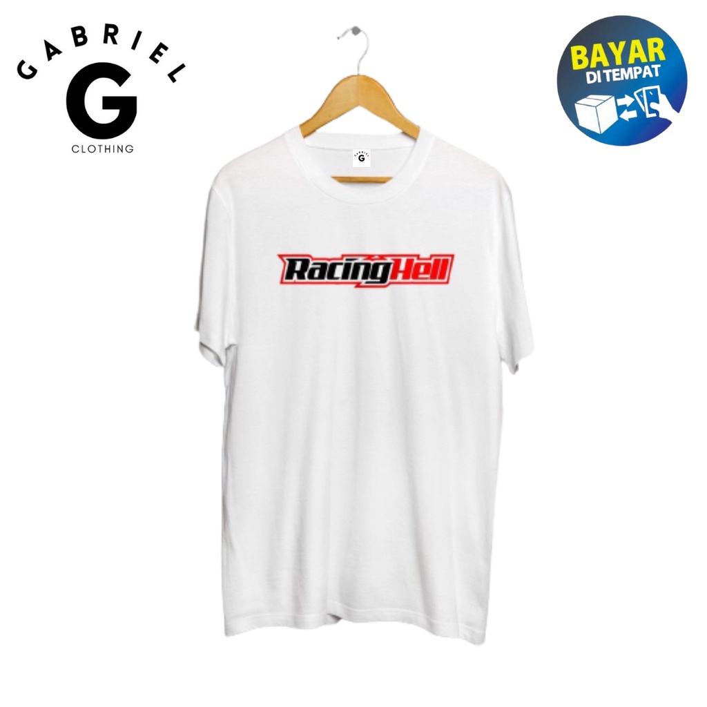 Kaos Baju Distro RACING HELL SIMPLE OTOMOTIF RACING Balap Terlaris, Bahan Katun Combed 30 238