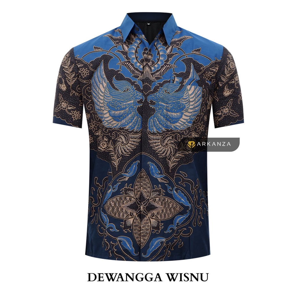 BATIK ARKANZA Motif DEWANGGA WISNU Hem Atasan Kemeja Baju Batik Pria Cowok Laki Laki Slimfit Full Lapis Furing Lengan Panjang Lengan Pendek Original Asli