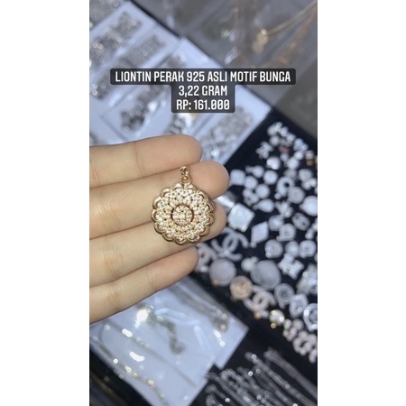 Liontin Perak 925 Asli Motif Bunga