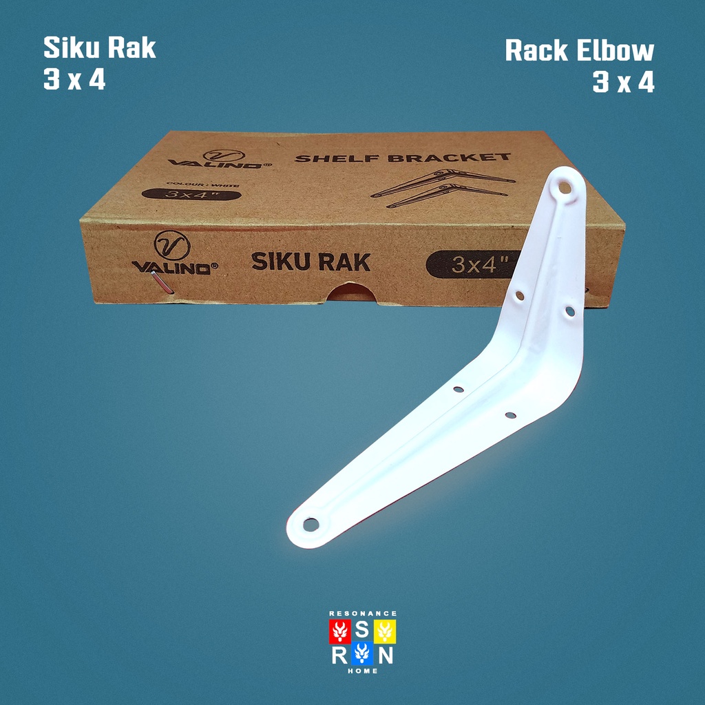 Siku Rak Besi L Uk. 3x4 Inch l Shelf Bracket l Penyangga Ambalan Resonance Home