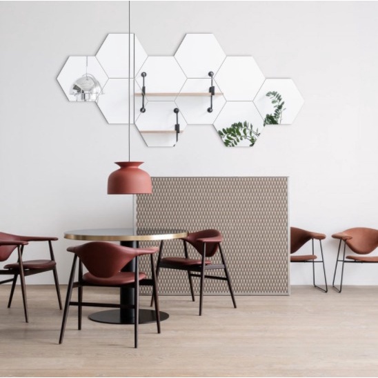 Diskon Shop - 831 (1 PC) Cermin Segi Enam Hexagonal Dekorasi Dinding / Kaca Hexagonal Tempel Dinding-5