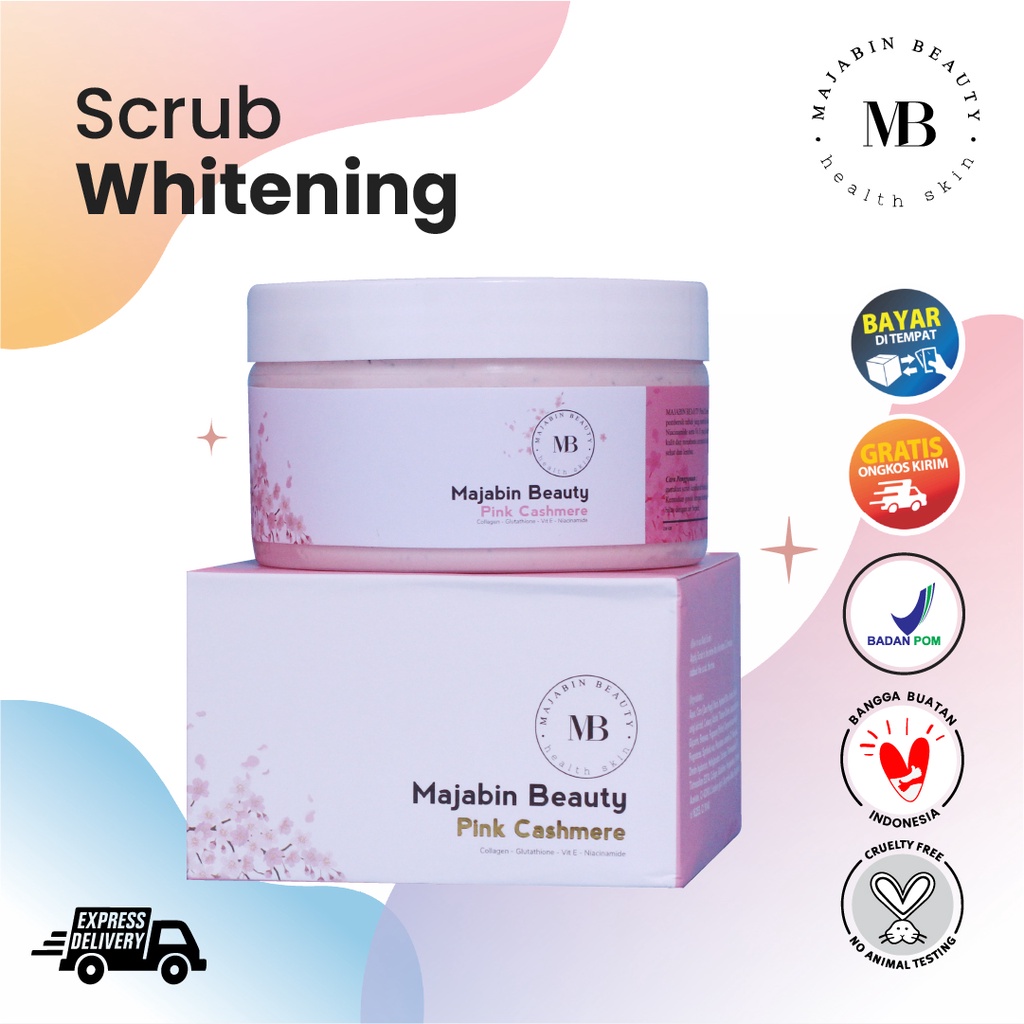 WHITENING BODY SCRUB PINK CASHMERE 250 ML MAJABIN BEAUTY | Scrub Badan | Masker Badan | Body Care | 
