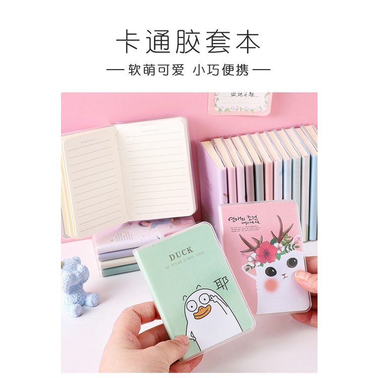 Buku Kecil Mini Book Anak Anak Lucu Notes A7 Catatan Harian Sekolah Memo Pad Note Book Untuk Siswa Unik Animasi Hewan Garis / Polos Sketchbook