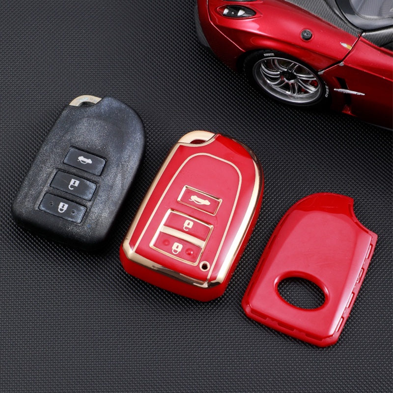 Casing Kunci Mobil 3 Tombol Bahan TPU Untuk Toyota Yaris Camry Corolla Vios