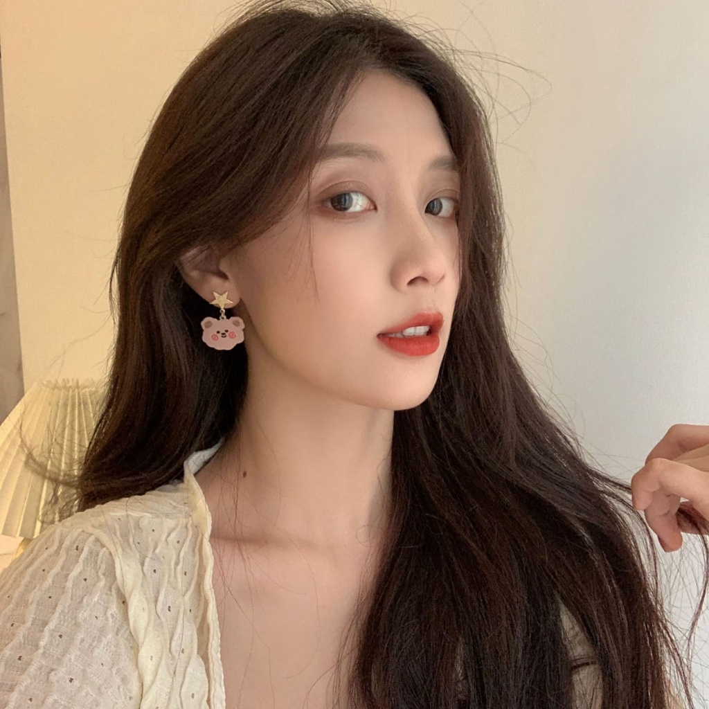 Anting AT51 Bear Pink /Earring/Aksesoris/accessories/ Deluna/BS