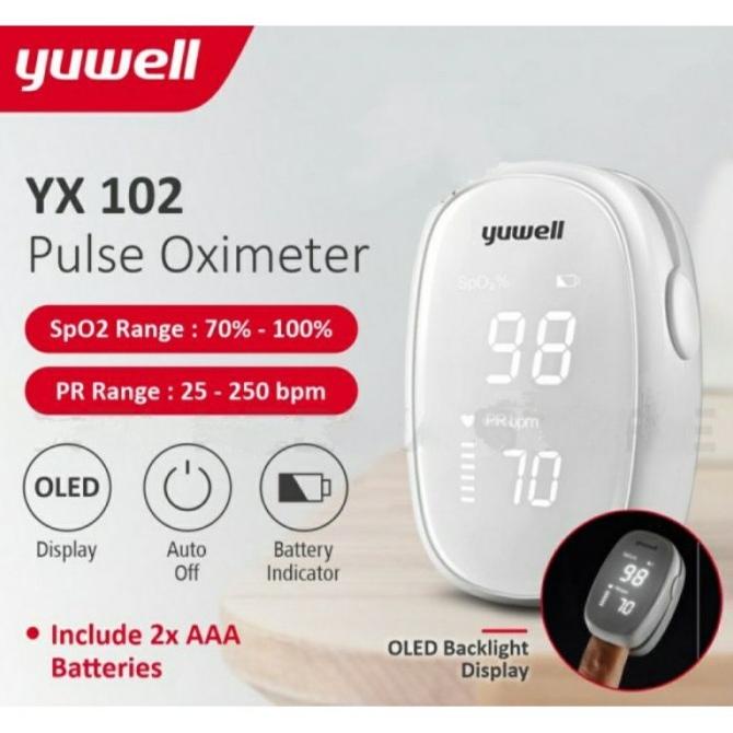 Oxymeter Yuwell Yx 102 / Fingertip Pulse Oximeter Yuwell Yx 102 Tokonabila2603