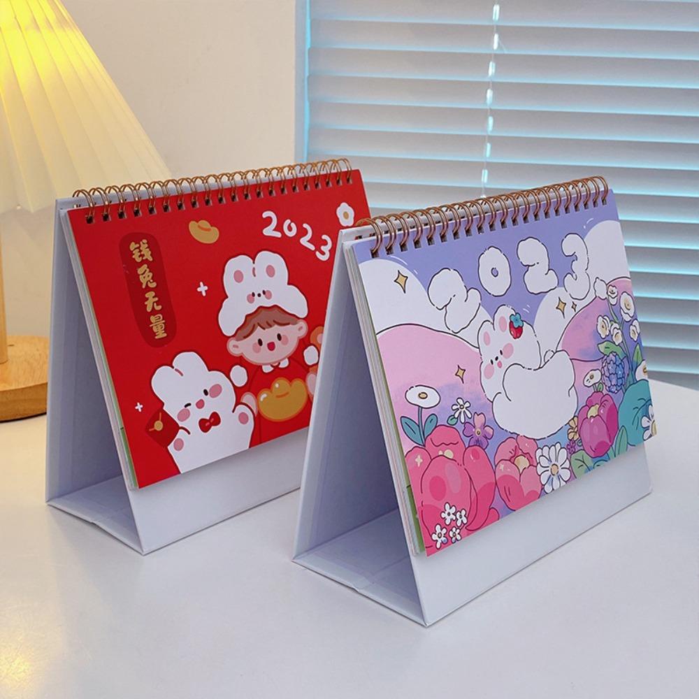 Top 2023kalender Desktop Fashion Gambar Tangan Multi Fungsi Agenda Organizer