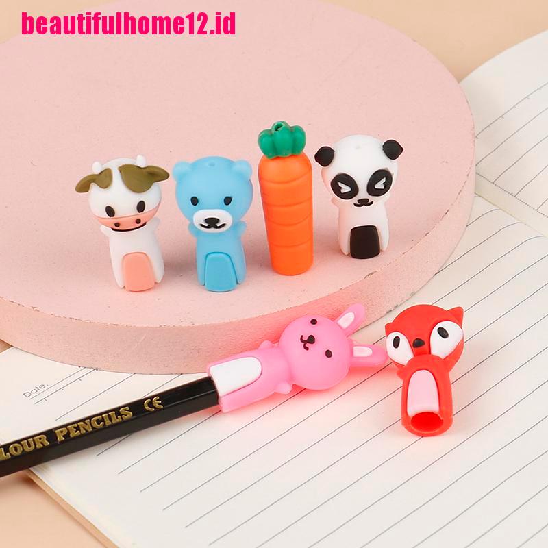 3 Pcs / 1 Set Tutup Pensil Bahan Silikon Untuk Perlengkapan Sekolah
