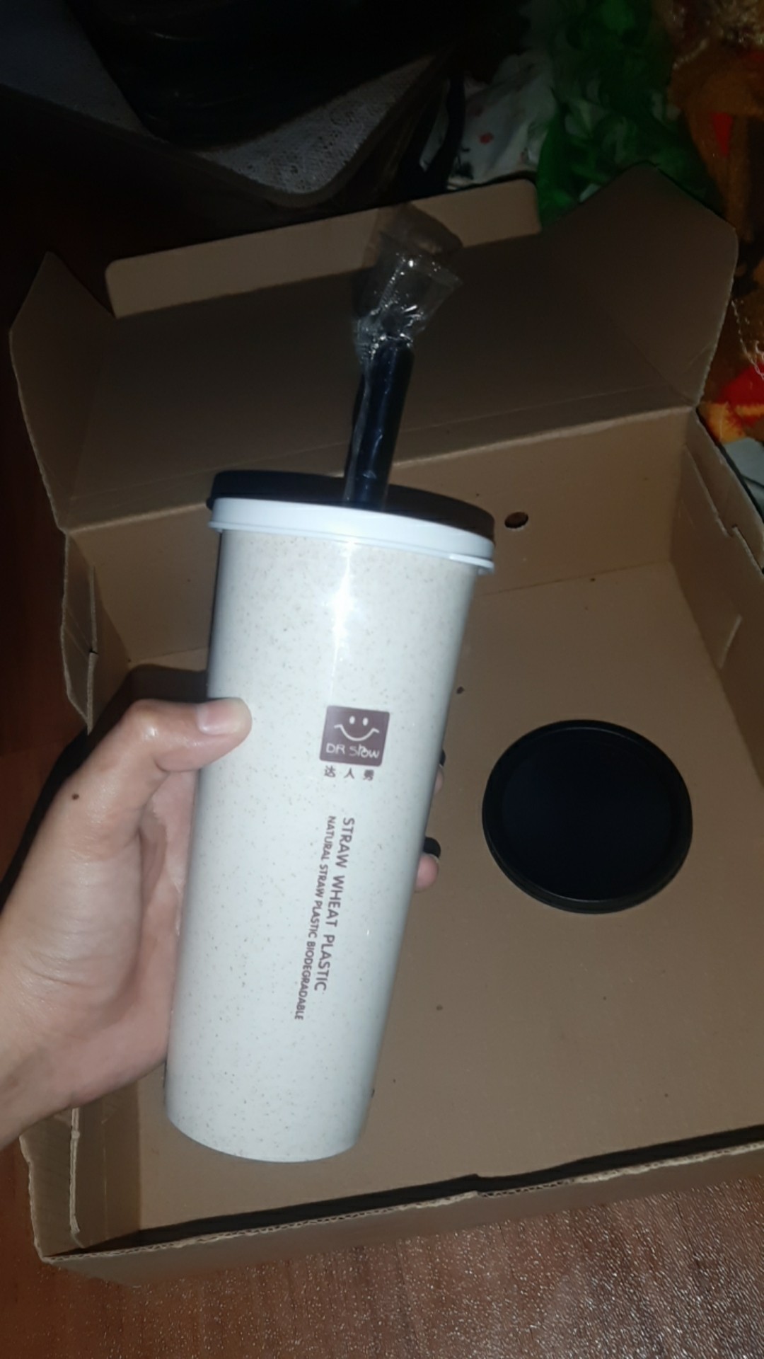 Cangkir Beserta Sedotan Jerami Gelas Tangan Botol Minum 2tutupan Pipet Sedotan 401-500