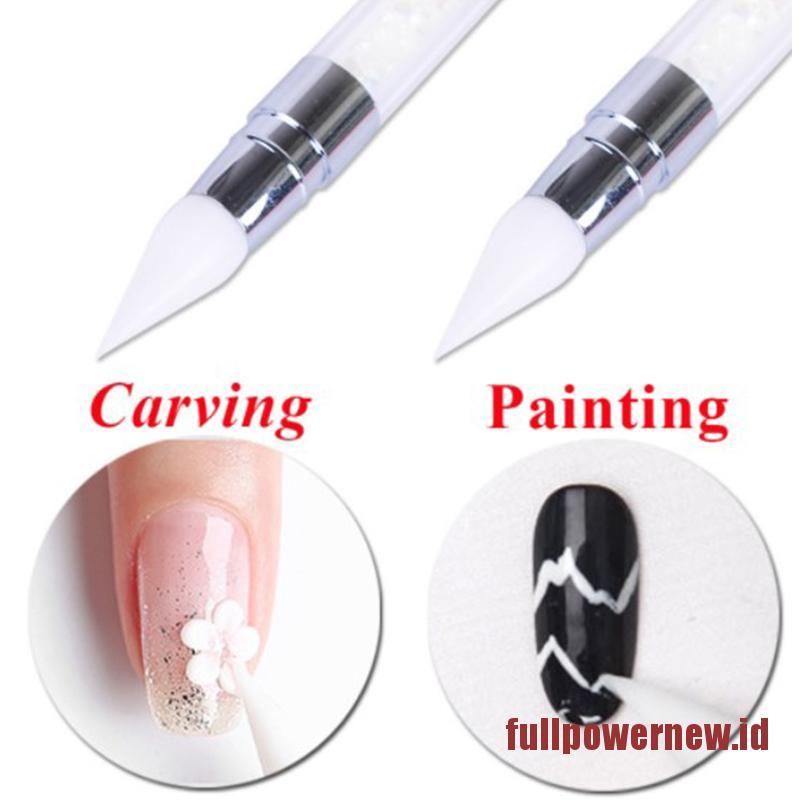 1pc Pen Ukir Kuku Bahan Silikon Untuk Nail Art