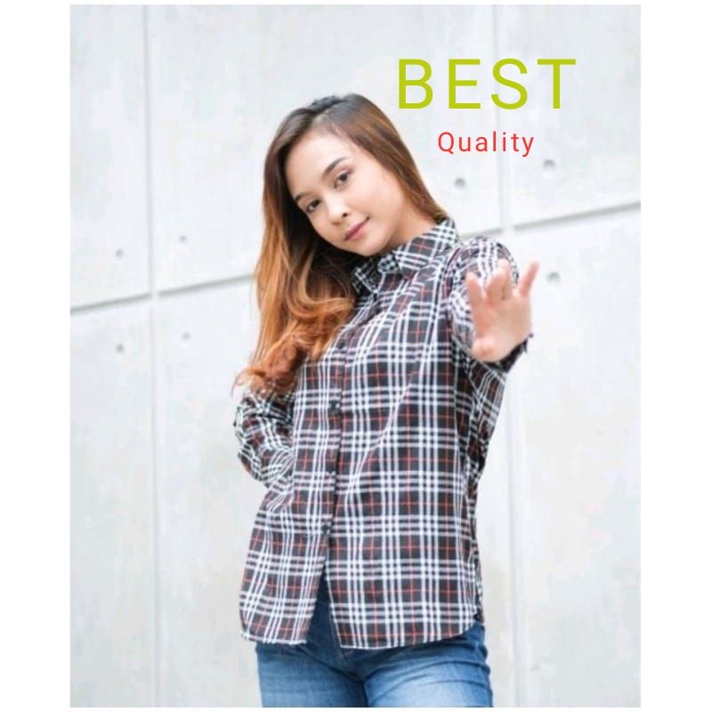 Kemeja Kotak-kotak Blueberry / Kemeja Wanita Blueberry