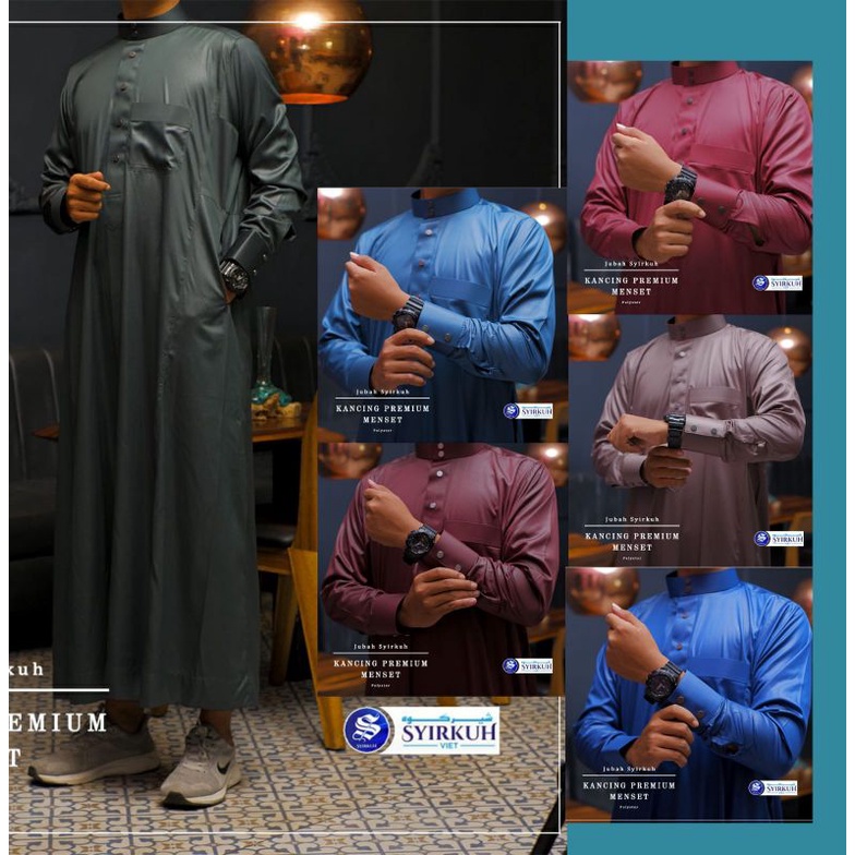 Jubah Syirkuh Manset Kancing Premium