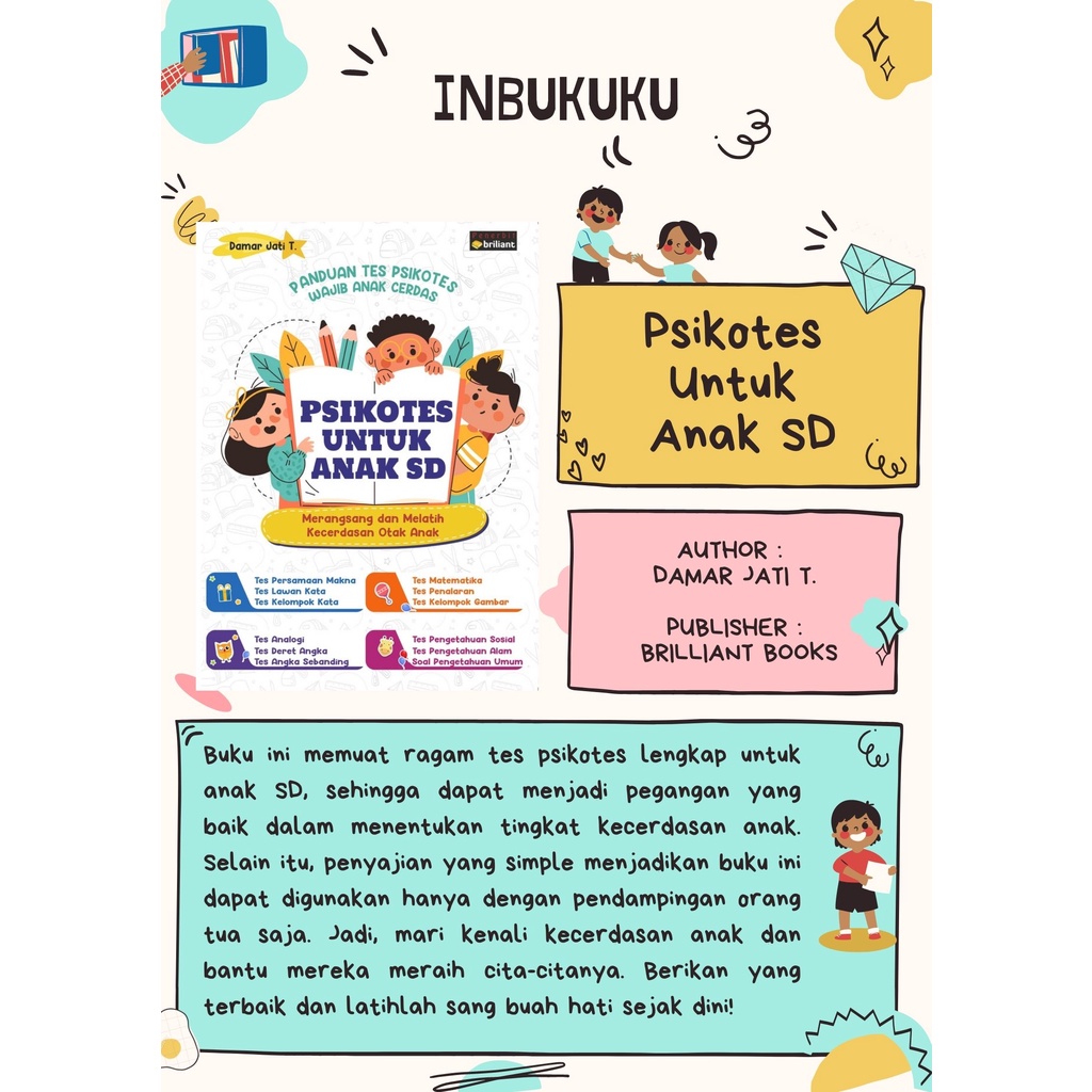 Buku Psikotes Untuk Anak SD (Penerbit Brilliant)