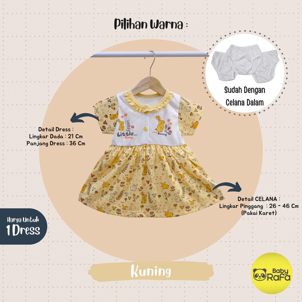 Dress Baju Bayi Perempuan 0 - 3 Bulan merk BONA / MUNGIL, Rok Anak Perempuan motif LITTLE BUNNY