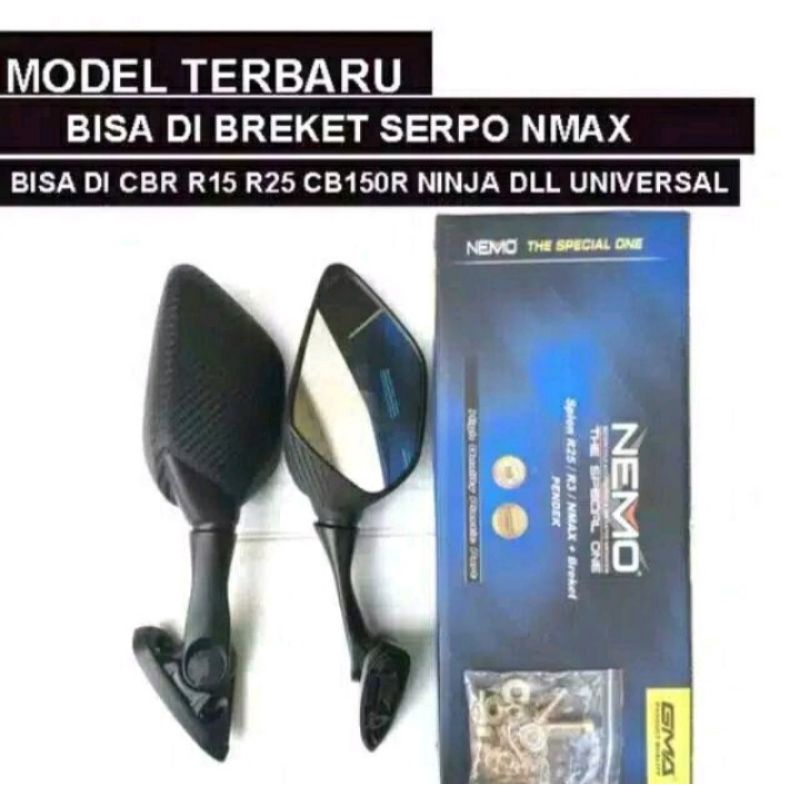 Spion R25 Nemo Tangkai Tanggung Universal R25,R15, Tipe 1001 Nmax,Pcx,Xmax,Lexi &amp; spion Motor