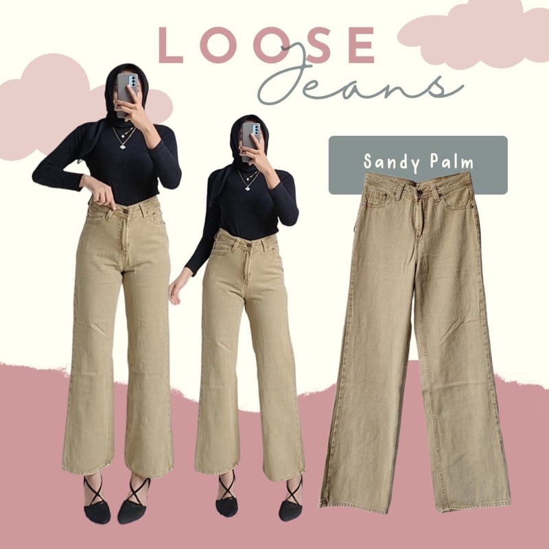 HIGHWAIST LOOSE JEANS TEBAL // CELANA JEANS PANJANG