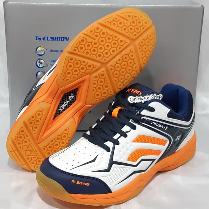 sepatu olahgara badminton Yonex Akayu 1 white/orange original