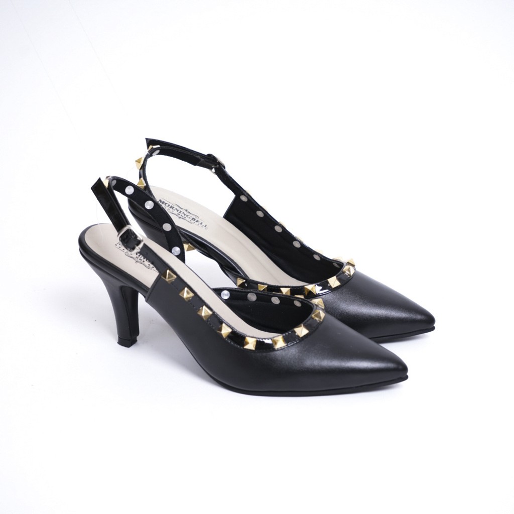 Morningbell best quality ladies heels stude pump tali belakang MB- 06