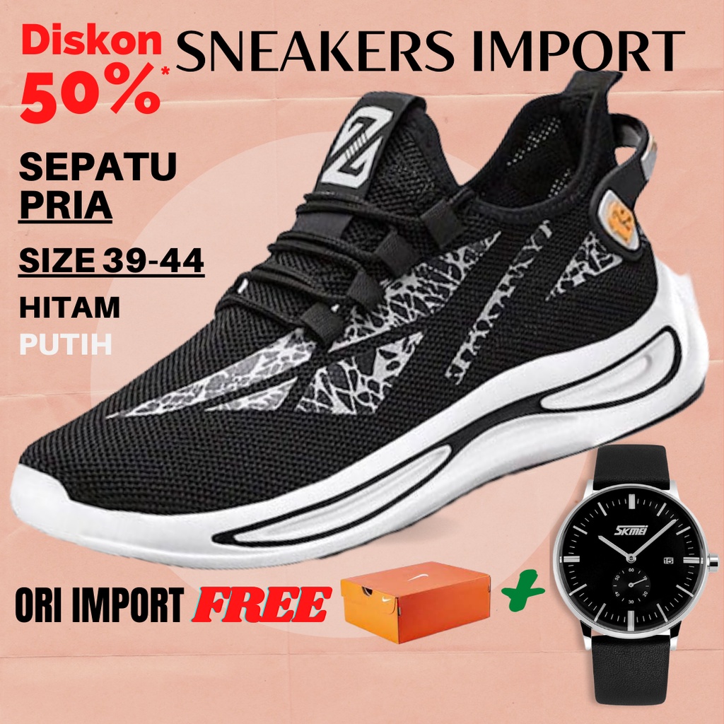 Sepatu pria sneakers import original 100% - Sepatu Sneakers pria murah dan keren - SL11