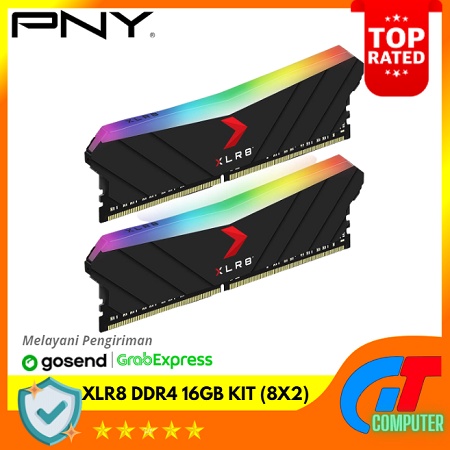 PNY XLR8 DDR4 16GB Kit 8GB x 2 PC 3200 EPIC X RGB Gaming Memory 16 GB